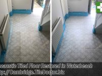 Encaustic Tiled Hallway Floor Before After Restoration Waterbeach