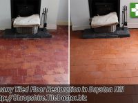 Painted Quarry Tiled Floor Before After Restoration Bayston Hill