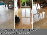 Marble Tiled Floor Before After Polishing Great Shelford