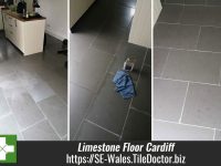 Verde Limestone Kitchen Floor Renovated Cardiff