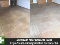 Smooth Indian Sandstone Kitchen Floor Renovation Gerard's Cross