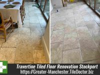Travertine Floor Renovated in Stockport